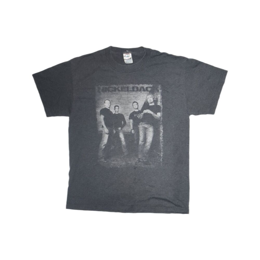 Vintage Y2K Nickelback Rockstar Graphic T-Shirt Gray - M